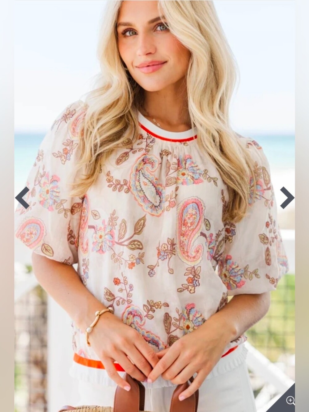 Voy Blouse Top With Short Sleeve Size Small